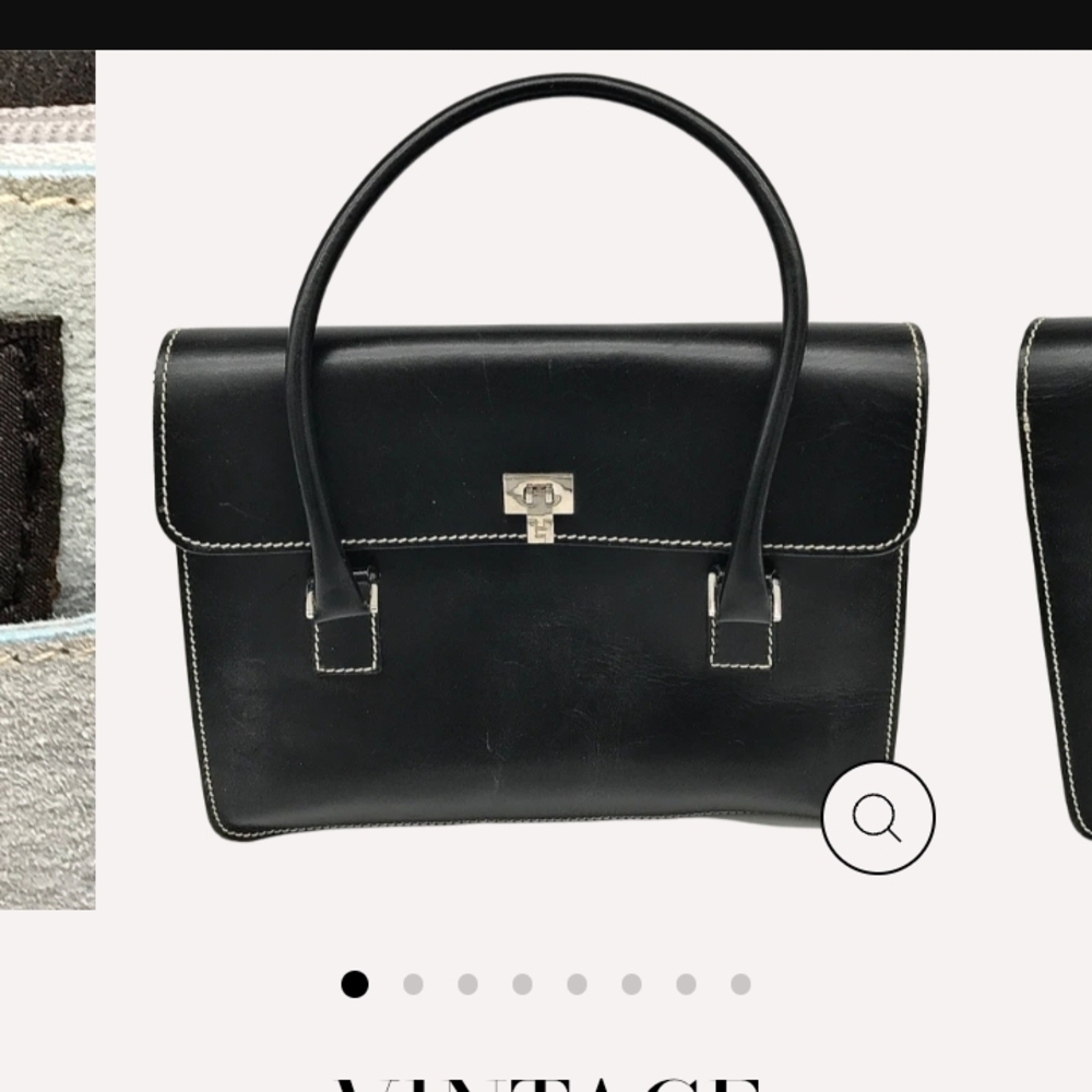 Classic Black Leather Satchel Handbag